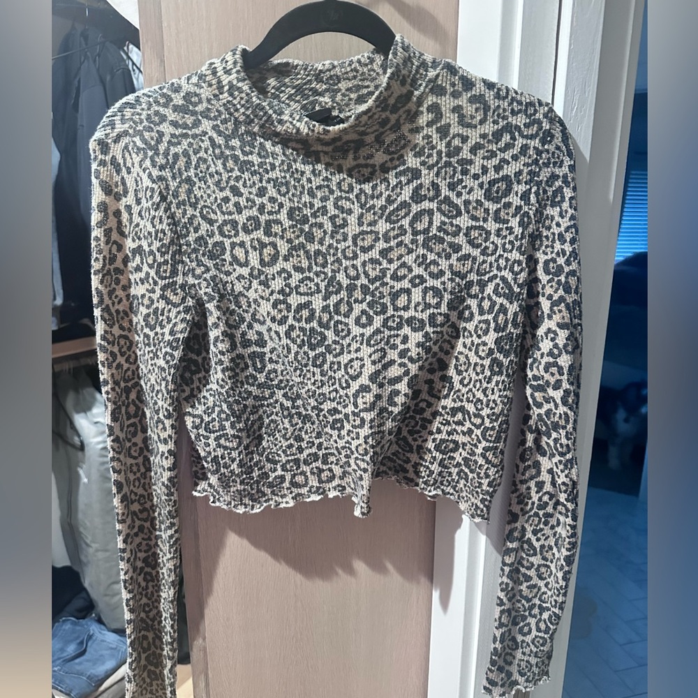 Urban Outfitters Leopard Crop Top (Medium)